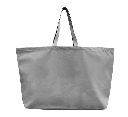 Large Canvas Tote Bag Reusable Extra Big Grocery Bags - color: Grey