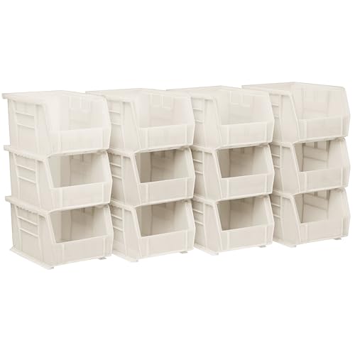Akro-Mils 30237 AkroBins Plastic Storage Bins, 9"x6"x5", Stone, 12-Pack - color: Stone