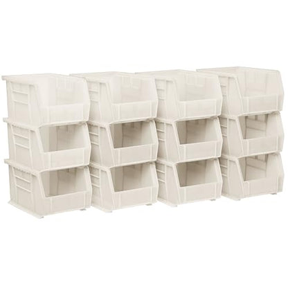 Akro-Mils 30237 AkroBins Plastic Storage Bins, 9"x6"x5", Stone, 12-Pack - color: Stone