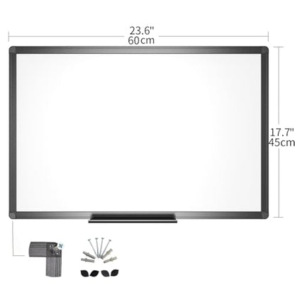 VIZ-PRO Magnetic Dry Erase Board, 24 x 18 Inches, Black Aluminium Frame - size: 24"W x 18"H