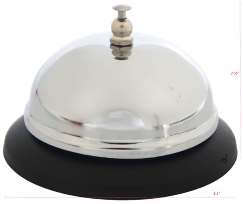 Call Bell 2Pcs 3.3 in,Dinner Service Desk Bell,Steel,Anti-Rust,Clear,Loud - color: Call Bell 2 Pack, size: Silver 3.3 Inch