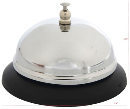 Call Bell 2Pcs 3.3 in,Dinner Service Desk Bell,Steel,Anti-Rust,Clear,Loud - color: Call Bell 2 Pack, size: Silver 3.3 Inch