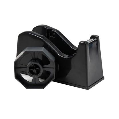 Desktop Tape Dispenser Adhesive Roll Holder (Fits 1" & 3" Core) with Weighted Nonskid Base (1P-Black) - color: 1p-black