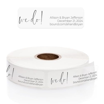 Clear We Do! Rolled Address Labels / 250 Personalized Return Address Labels/Designer Address Stickers in Elegant Plastic Dispenser - size: 250 Labels, style: Clear We Do