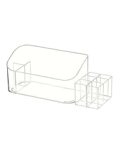 Makeup Tray Holder Organizer Cosmetic Display Case Tabletop Desktop Vanity Countertop Bathroom Wall Cabinet Medicine Storage Box 9 Dividers 2 Removable Women Ladies Girls Gifts Crystal Clear 1 PACK - color: Crystal Clear