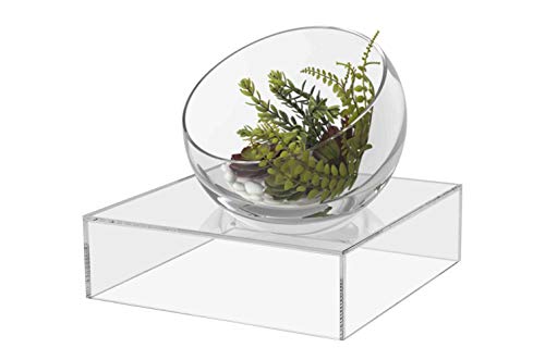4 Pack Clear Acrylic Display Box with One Open Side No Lid 6.75" x 6.75 x 2 Versatile Plexiglass Merchandise Storage Bin or Retail Product Riser by Marketing Holders - size: 6.75" x 6.75" x 2" Clear