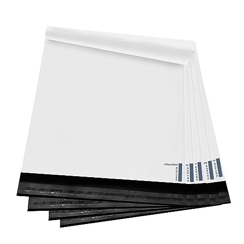 KKBESTPACK Poly Mailers Shipping Envelope Self Sealing Bags (12x15.5 100pc) (PM100), White - size: 12" x 15.5" 100pcs