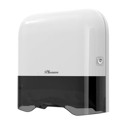Commercial Paper Towel Dispenser Wall Mount Adhesive 250+ Multifold Trifold c-Fold Folded Hand Towel Dispenser for Bathroom 12" L x 3.8" W x 11.9" H - color: White