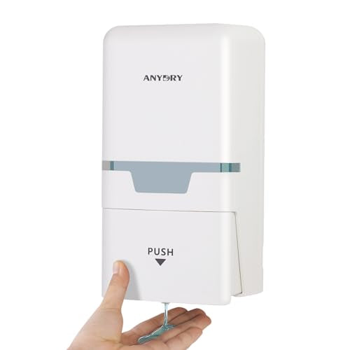 anydry Manual Liquid Soap Dispenser Wall Mount 27oz Large Capacity White - color: White