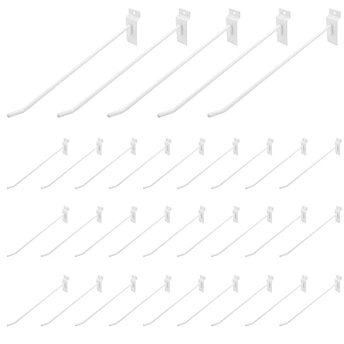 Waziaqoc Slatwall Hooks, White, 10 Inch, 32PCS - size: 10 Inch