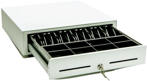 Star Micronics CD3-1616 5 Bill / 8 Coin Value Series Cash Drawer with 2 Media Slots and Included Cable (16" x 16") - White - color: White