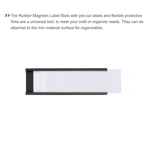 MECCANIXITY Label Holders 2.4" x 0.8" C Channel Rubber Magnetic for Metal Shelves Organize, Office File Cabinets Pack of 50 - size: 2.4" x 0.8"