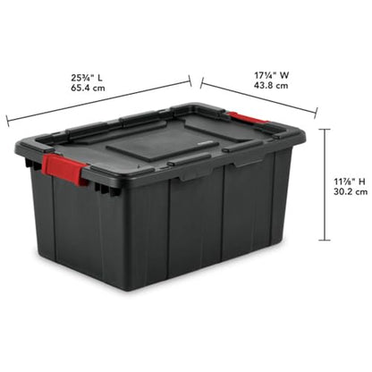Sterilite 15 Gallon Industrial Tote, Rugged Plastic Storage, Black, 6 Pack - size: 15 Gallon, style: 6-Pack