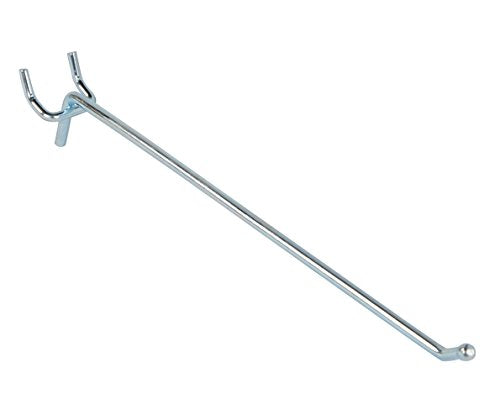 SSWBasics 10 inch Chrome Peg Hook for ¼ inch Pegboard - Pack of 60