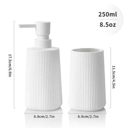 YAUKPH Bathroom Soap Dispenser and Toothbrush Holder Striped White - color: Striped White
