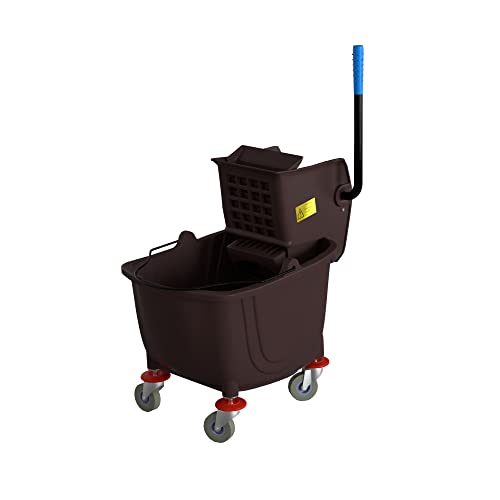 35 Qt. Brown Mop Bucket & Side Press Wringer Combo - color: Brown, size: 35 Qt.
