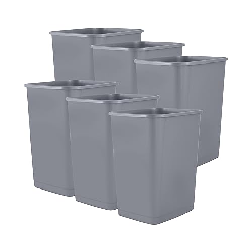 Superio Mini Trash Can 1.25 Gallon, Plastic Bathroom Trash Can, Small Office Desktop Waste Paper Bin, Dorm Waste Basket, Vanity, Under Sink, Cabinet Countertop Garbage Can Slim Diaper Pail (6, Grey) - color: 6, Grey, size: 1.25 Gallon