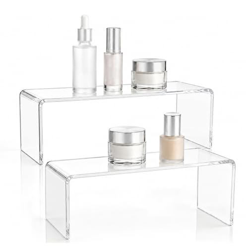 2 Pack Acrylic Medicine Cabinet Organizer Clear Shelves 2 Large - size: 2 x 11.4x3x5.1in