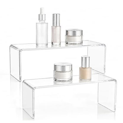 2 Pack Acrylic Medicine Cabinet Organizer Clear Shelves 2 Large - size: 2 x 11.4x3x5.1in
