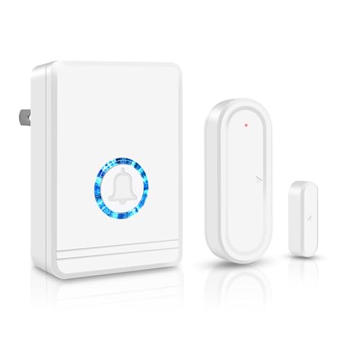 Greencycle Door Chime, Wireless Door Open Contact Sensor Alarm - color: 1 plug recevier+ 1 chime