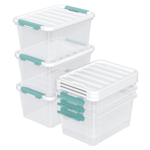Zopnny 20 Quart Clear Latching Container Box, Plastic Storage Bin with Latching Lid, 6 Packs - size: 20 Quart