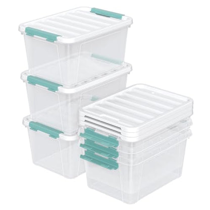 Zopnny 20 Quart Clear Latching Container Box, Plastic Storage Bin with Latching Lid, 6 Packs - size: 20 Quart