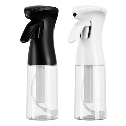 Spray Bottle for Hair – 2 Pack 200ml/6.8oz Fine Mist Water Spritzer, Refillable Empty Plastic Bottles for Hairstyling, Plants, Cleaning, Skin Care & Multi-Purpose Use