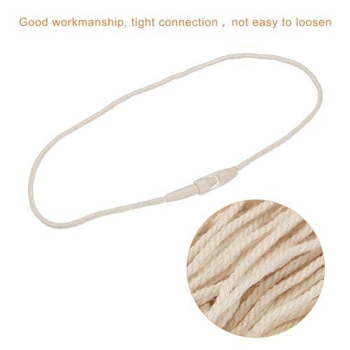 MECCANIXITY Polyester Rope Hang Tag String Snap Lock Pins Loop Price Tag, Fastener Plastic Tags Ties 190mm/7.48 Inch Length,1mm/0.04 Inch Dia,Pack of 100,Beige
