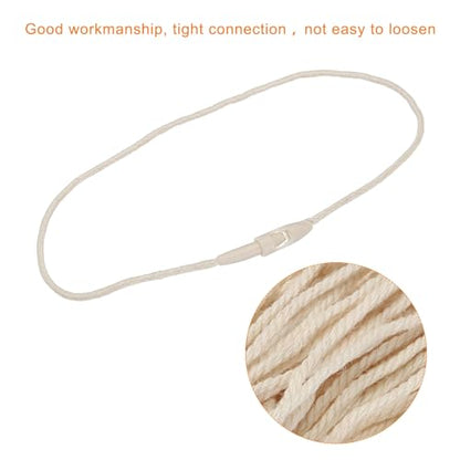 MECCANIXITY Polyester Rope Hang Tag String Snap Lock Pins Loop Price Tag, Fastener Plastic Tags Ties 190mm/7.48 Inch Length,1mm/0.04 Inch Dia,Pack of 100,Beige