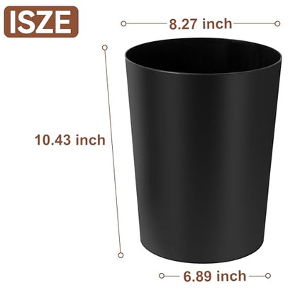 Soddeph 2.5 Gallon Trash Can,Plastic Garbage Recycling Bin,Waste Trash Bin,Round Container Bin Wastebasket forOffice,Home,Bathroom,Kitchen (Black, 1 Pack) - color: Black