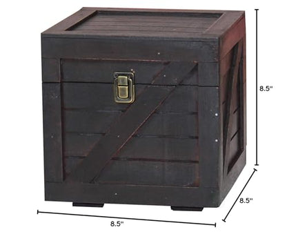 Vintiquewise Stackable Wooden Cargo Crate Style Storage Chest (Black) - color: Black