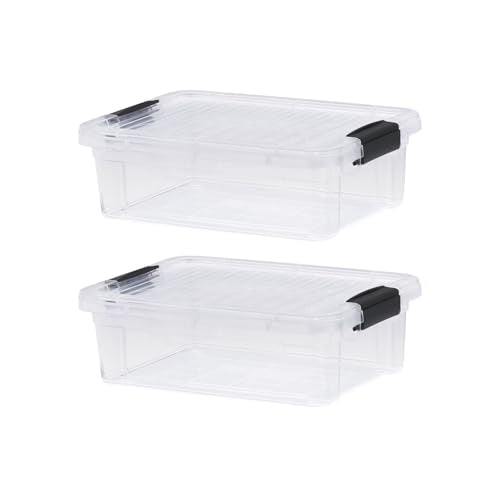 Superio 4.5 Quart Clear Plastic Storage Containers with Lids, Stackable Organizer Bins, BPA-Free Storage Boxes for Home, Office, Dorm & Classroom, 2 Pack - size: 4.5 Quart