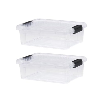 Superio 4.5 Quart Clear Plastic Storage Containers with Lids, Stackable Organizer Bins, BPA-Free Storage Boxes for Home, Office, Dorm & Classroom, 2 Pack - size: 4.5 Quart