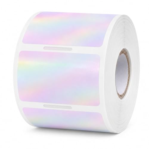 Holographic Pink Thermal Labels 1 × 2 Inch Vinyl Stickers 300 PCS - color: Holographic Pink, size: 1 × 2 Inch