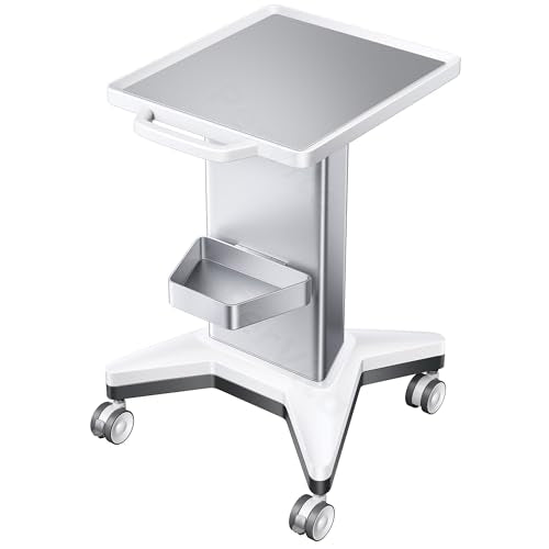 Medical Utility Cart with 4 Swivel Wheels, 100 lbs Capacity for PSP10/PSP15 Shockwave Machines, Beauty, Medical, Office & Home Use Equipment, 15.7x17.3 in Non-Slip Platform & Gel Tray