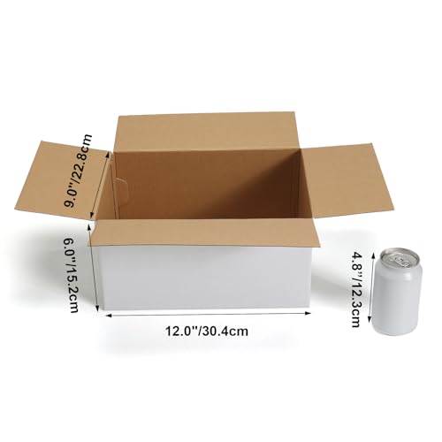 CRUGLA 12x9x6 Shipping Boxes 15 Pack, White Corrugated Cardboard Boxes with Side-Lock and Pre-Applied Double-Sided Tape, Easy Assemble Packing Mailer Boxes for Small Business Shipping - size: 12x9x6 Inch 15 Pack