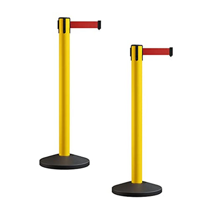 Crowd Control Warehouse RBB-150 Retractable Belt Stanchions, 2-Pack, 16 Ft