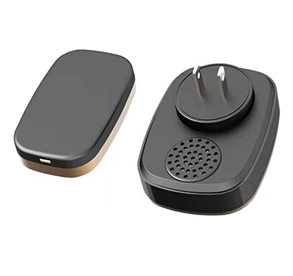 LUAMB Wireless Doorbell, 1,000ft Range Loud Enough with 5 Volume Levels and Mute Mode Door Chimes LED Flashing - color: Black