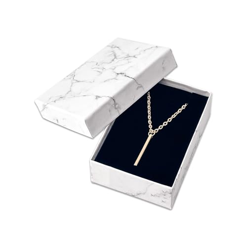 TheDisplayGuys 24-pack Cardboard Gift Boxes w. Velvet Jewelry Insert & Lids - color: Marble White