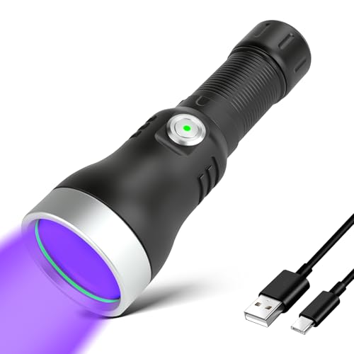 365nm UV Black Mirror Flashlight Rechargeable Detector for Blood Tracking