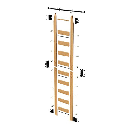 10ft Rolling Library Ladder Kit with Hardware
