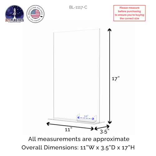 Marketing Holders 6 Pack Acrylic Sign Holder 11" x 17" Bottom Load with Card Slot Advertisement Business Display Retail Pricing Signage Restaurant Food Drink Pricing Holder Large Price Point Sign - size: 11"W x 17"H Bottom Load w/Card Slot