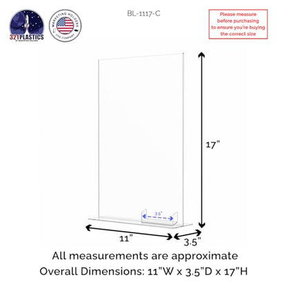 Marketing Holders 6 Pack Acrylic Sign Holder 11" x 17" Bottom Load with Card Slot Advertisement Business Display Retail Pricing Signage Restaurant Food Drink Pricing Holder Large Price Point Sign - size: 11"W x 17"H Bottom Load w/Card Slot