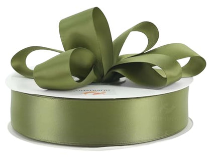 HUIHUANG Moss Green Double-Faced Satin Ribbon 1-1/2 inch x 100 Yards - color: Moss Green, size: 1-1/2 inch
