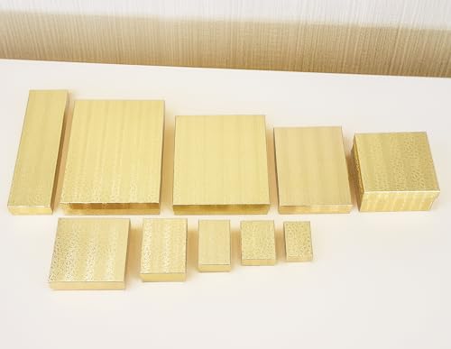 TheDisplayGuys 25 Cardboard Gift Jewelry Boxes w/Paddings #65-6.0x5.0x1 - color: Gold Foil