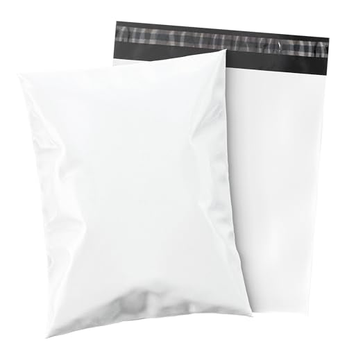 100 Count 7.5x10.5 Permanent Self Seal White Poly Mailers, 2.17 Mil - size: 100 Pack