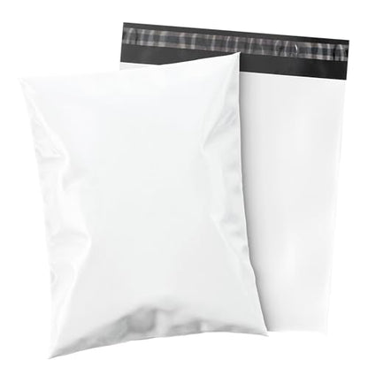 100 Count 7.5x10.5 Permanent Self Seal White Poly Mailers, 2.17 Mil - size: 100 Pack