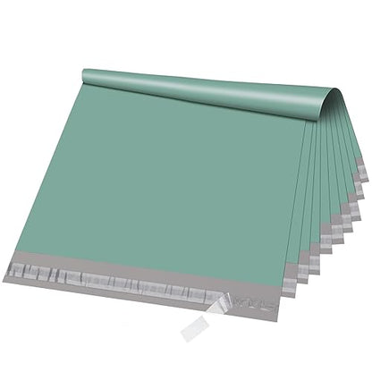 Metronic Poly Mailers 12x15.5 100 Pack Medium Shipping Bags for Clothing - color: Grayed Jade Green, size: 12x15.5 100PC