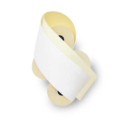 (30 Rolls + 3 Ribbons) 2 Ply Carbonless Rolls 3" X 95 Feet White/Yellow Receipt Paper POS Cash Register White/Canary With 3 Pcs of ERC 30/34/38 Ribbons - 30 Two Ply Rolls Fits SP2000 UP389 TMU 220
