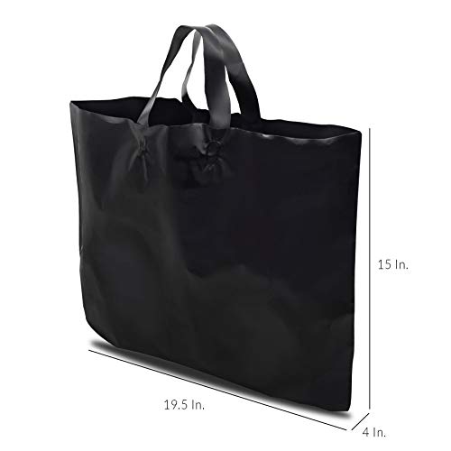 Prime Line Packaging Black Plastic Bags with Handles,19.5x4x15, 50 Pack - color: Black